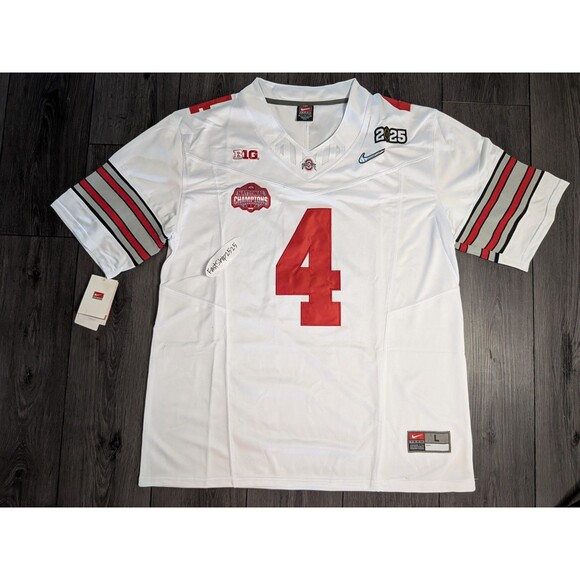 NCAA Other - Jeremiah Smith #4 Ohio State Buckeyes White 🏈Jersey Stitched Size Large